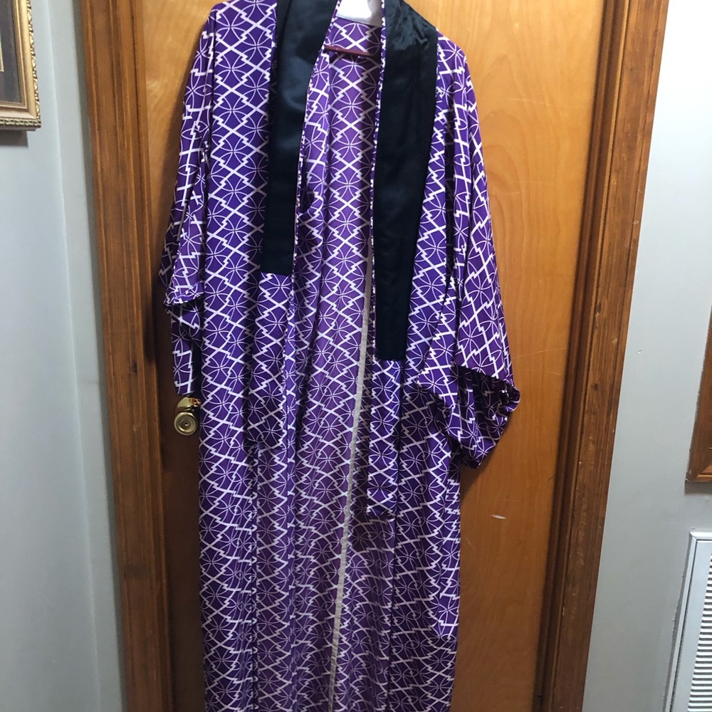 Purple Geometric Patterned Vintage Kimono 👘
